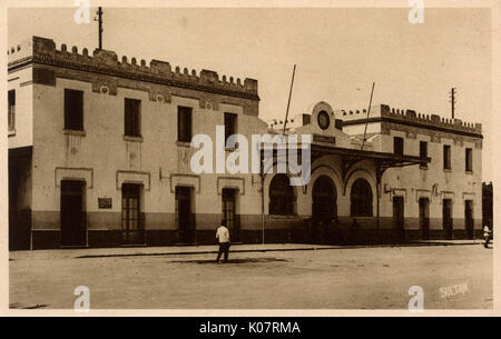 Costruzione della stazione ferroviaria, Sousse, Tunisia, Nord Africa Foto Stock