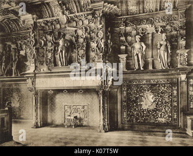 Caminetto nel Palais de Justice, Bruges, Belgio Foto Stock