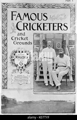 Design della copertina, Cricketers famosi e Cricket Grounds, i Foto Stock