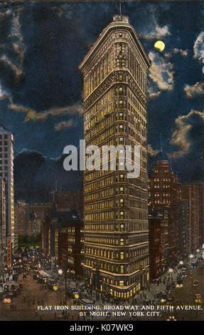 New York City, USA - Flatiron Building, Broadway & 5th Ave Foto Stock