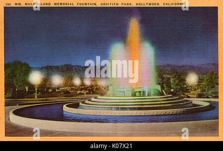 Fontana a Griffith Park, Hollywood, California, Stati Uniti Foto Stock