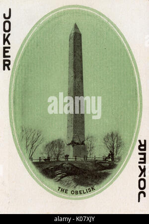 New York City - carta da gioco - l'Obelisco - Joker Foto Stock