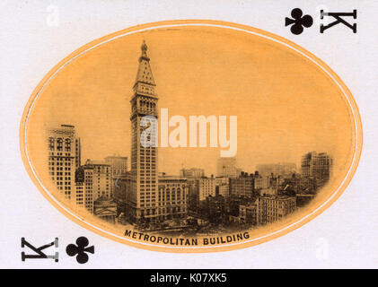 New York City - carta da gioco - Metropolitan Building Foto Stock