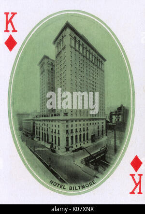 New York City - carta da gioco - Hotel Biltmore Foto Stock