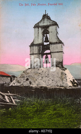 Bells of pala Mission, San Diego County, California, USA Foto Stock