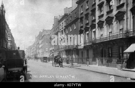 Vista di Harley Street, London W1 (guardando a Nord). Data: circa 1900s Foto Stock