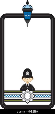 Cartoon carino British poliziotto illustrazione vettoriale Illustrazione Vettoriale