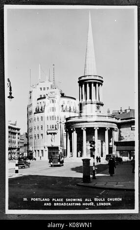 BBC Broadcasting House, Portland Place, Londra Foto Stock