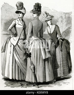 Abbigliamento da campagna femminile 1886 Foto Stock