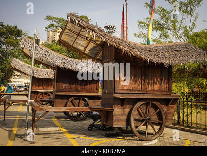 Malacca, Malesia - 8 Feb 2014. Tradizionali case di legno alla antica città di Melaka, Malaysia. Malacca (Malacca) è il terzo più piccolo Stato Malese Foto Stock