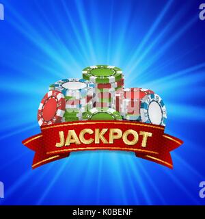 Jackpot grande vittoria segno sfondo vettoriale. Design per Casinò Online, Poker, Roulette, Slot Machines, carte da gioco, Gioco per Cellulare Illustrazione Vettoriale