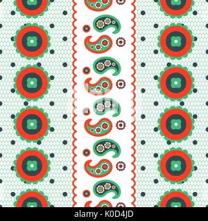 Il merletto di Paisley pattern puntiforme vettore senza giunture. Illustrazione Vettoriale