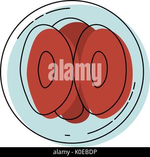 Dipinti ad acquerello silhouette di vista frontale divisione dell'ovulo Illustrazione Vettoriale