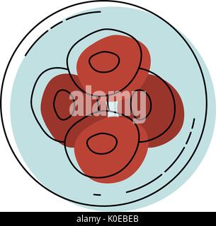 Dipinti ad acquerello silhouette di vista frontale divisione dell'ovulo in cellule Illustrazione Vettoriale