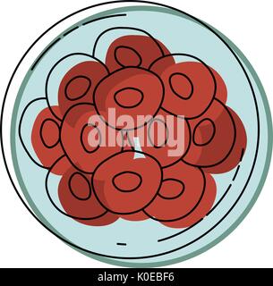 Dipinti ad acquerello silhouette di vista frontale divisione dell'ovulo in diverse cellule Illustrazione Vettoriale