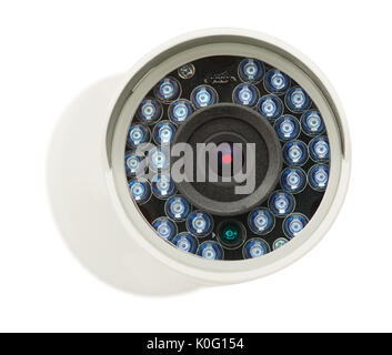 Sicurezza CCTV telecamera ip, closeup foto, oggetto isolato su bianco Foto Stock