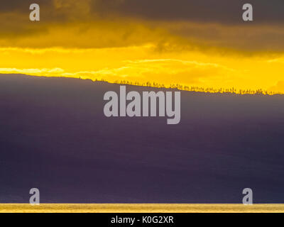 Tramonto a Lanai con vista da Maui Hawaii Foto Stock