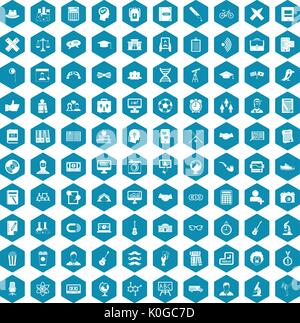 100 icone dello studente sapphirine viola Illustrazione Vettoriale