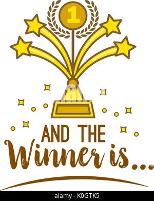 Gold Award al primo posto e di iscrizione e il vincitore è Illustrazione Vettoriale