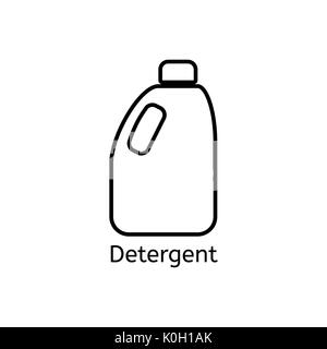 Detergenti linea semplice icona. Detergente liquido lineari sottili segni. Mezzi per la pulizia di semplice concetto per siti web, una infografica, mobile app. Foto Stock