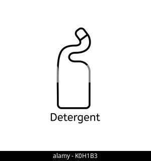Detergenti linea semplice icona. Detergente liquido lineari sottili segni. Mezzi per la pulizia di semplice concetto per siti web, una infografica, mobile app. Foto Stock