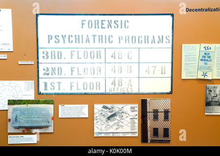 Mostre, Oregon State Hospital Museo di Salute Mentale, Salem, Oregon Foto Stock