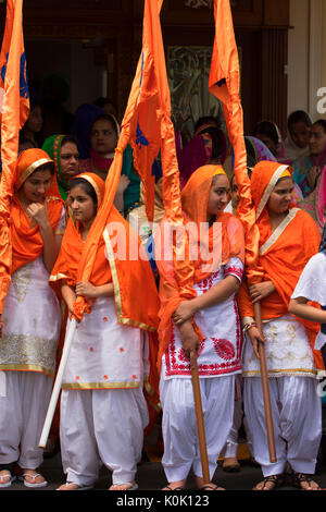 La religione sikh teens, Sikh parata del giorno, Salem, Oregon Foto Stock