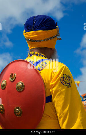 Uomo Sikh, Sikh parata del giorno, Salem, Oregon Foto Stock