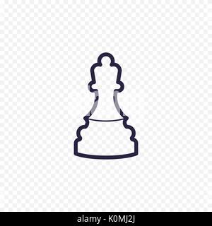 Linea di scacchi icona. Gioco a scacchi figura sottile segni lineari per siti web, una infografica, mobile app. Illustrazione Vettoriale