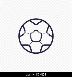 Pallone da calcio semplice icona linea. Gioco del calcio sottile segni lineare. Profilo sport concetto semplice per siti web, una infografica, applicazioni mobili. Illustrazione Vettoriale