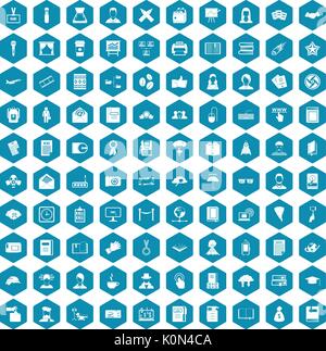 100 icone scrittore sapphirine viola Illustrazione Vettoriale