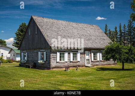 Un mennonita home al Pembina Threshermen's Museum, Winkler, Manitoba, Canada. Foto Stock