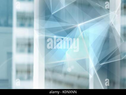 Composito Digitale di transizione astratta con i poligoni e windows Foto Stock