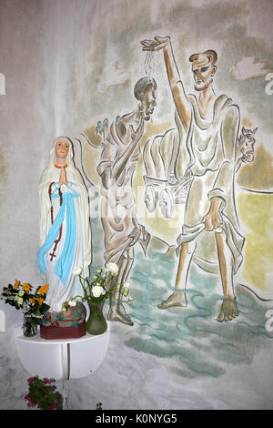 La statua della Madonna e di San Giovanni Battista arte interior di Johannes de Doper chiesa cattolica romana, den Burg Foto Stock