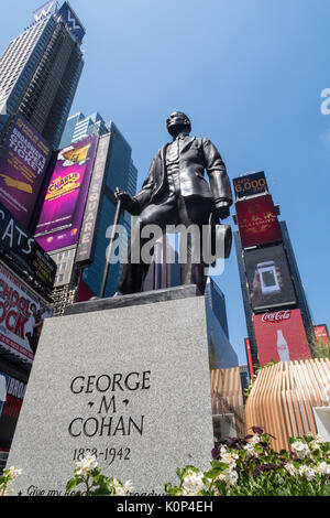 George Cohan Statua in Times Square NYC Foto Stock