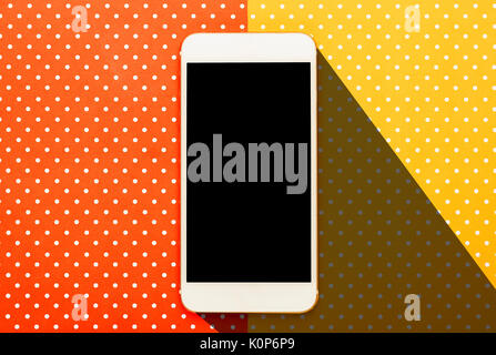 Smart phone fotografia con sfondo colorato Foto Stock