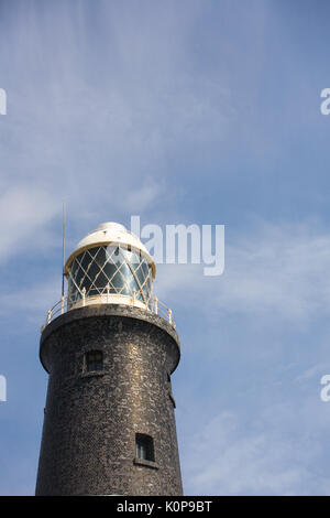 Spurn Point Lighthouse prima del suo restauro. Punto di disprezzare, Humber Estuary, East Yorkshire Foto Stock