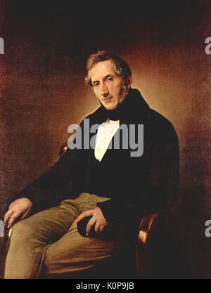 ALESSANDRO MANZONI (1785-1873) Italiano romanziere e poeta dipinto circa 1841 di Francesco Hayez Foto Stock