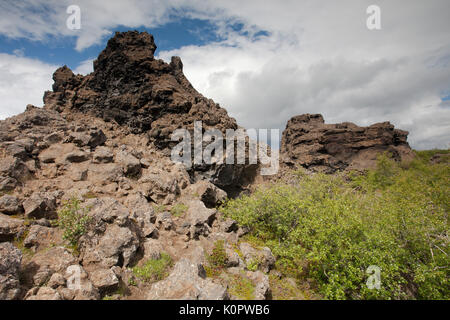 Dimmuborgir rocce di lava Foto Stock