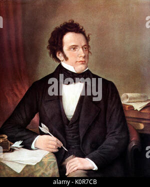 F Schubert di W.A. Rieder il compositore austriaco, 1797-1828. Franz Schubert. Il compositore austriaco, 31 Gennaio 1797 - 19 novembre 1828. Foto Stock