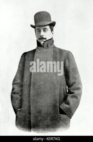 PUCCINI, Giacomo ritratto indossando cappello bowler. Compositore italiano (1858-1924) Foto Stock