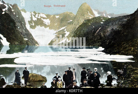 Troldvand, Norvegia, dove Grieg aveva una casa. Fine Ottocento e primi Novecento in scena con la gente. Foto Stock