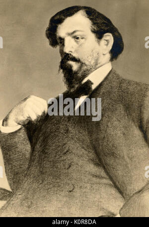 DEBUSSY, Claude - Ritratto. Il compositore francese 22 Agosto 1862 - 25 Marzo 1918. Foto Stock