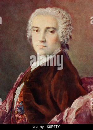 HASSE - Johann Adolph. Tenore tedesco (1683-1783). Miniatura da Felicitas Hoffman. Foto Stock