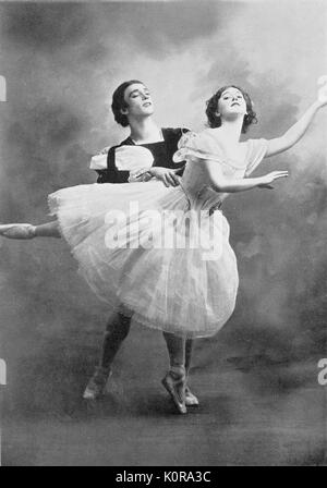 Vaslav Nijinksy & Tamara Karsavina - in Adolphe Adam 's "Balletto Giselle". Russian-Polish-American ballerino e coreografo: 17 dicembre 1889 - 8 aprile 1950. Foto Stock