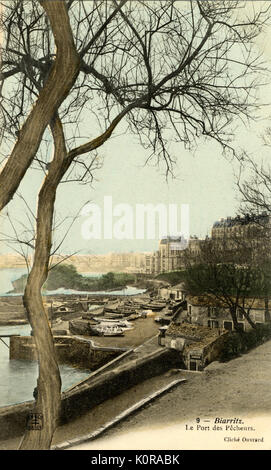 RAVEL - Biarritz - le Port des Pêcheurs luogo popolare per Ravel e amici. Il mare Foto Stock