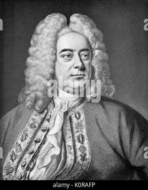 George Frideric Handel - Ritratto del tedesco (fine inglese) compositore. GFH: 23 Febbraio 1685 - 14 aprile 1759. Foto Stock