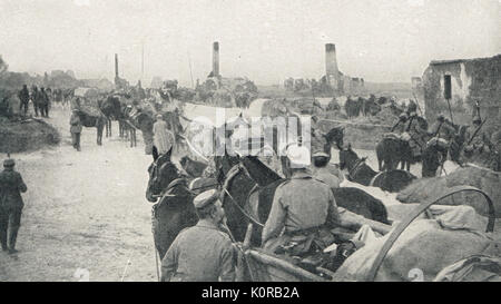 Esercito Tedesco entrare Novogeorgievsk, WW1 Foto Stock