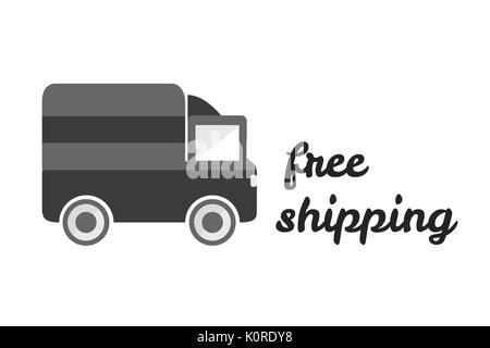 Composito Digitale dello shopping online con spedizione gratuita interfaccia di testo Foto Stock