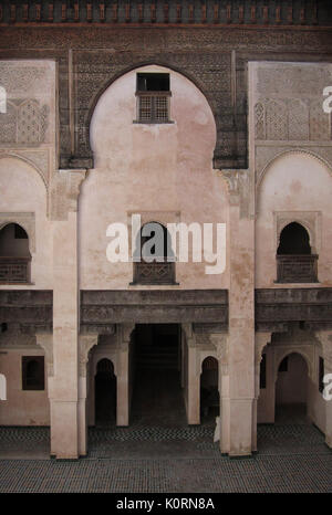 El-Cherratine Medersa, Fes, Marocco.Caption locale *** Foto Stock